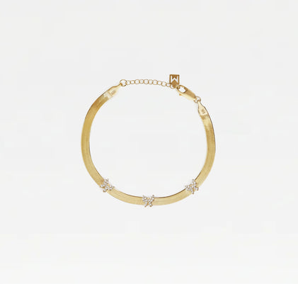 The Pavé Butterfly Herringbone Bracelet