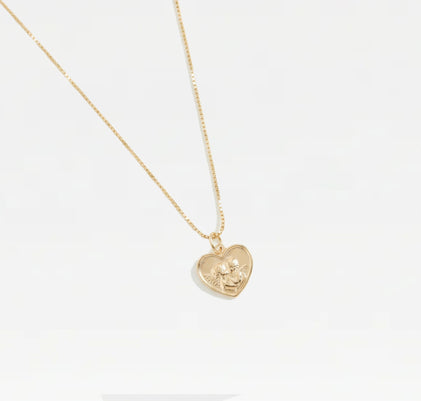 The Tiny Angel Heart Pendant Necklace