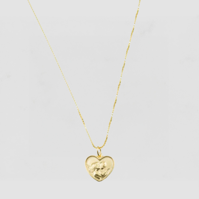 The Tiny Angel Heart Pendant Necklace