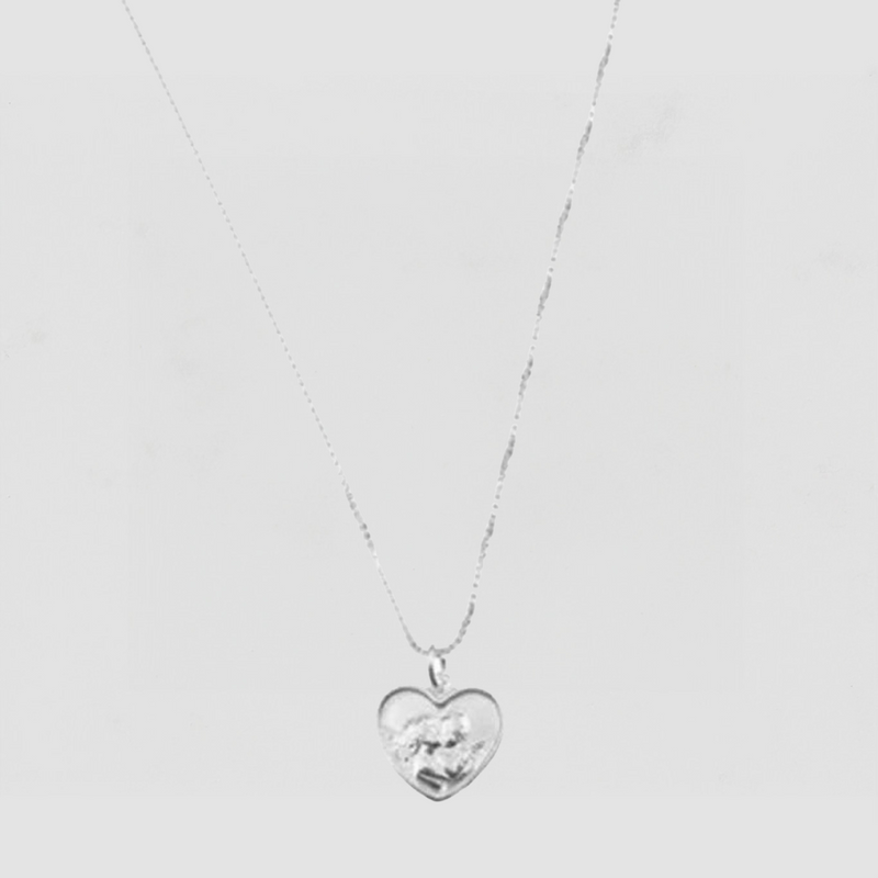 The Tiny Angel Heart Pendant Necklace