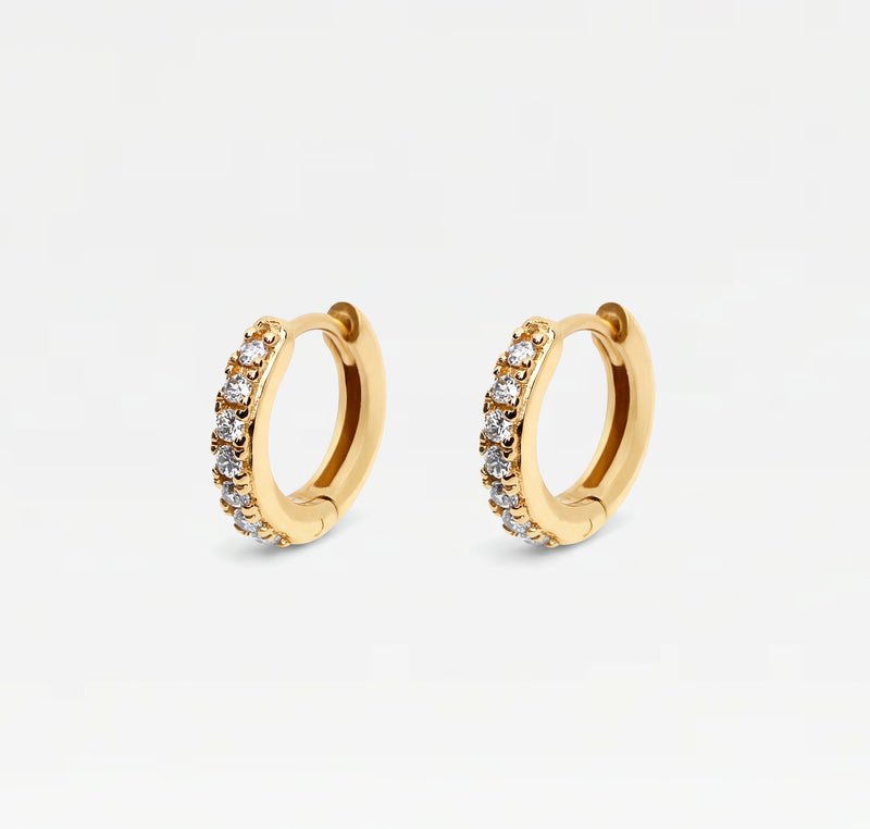 The Mini Pavé Huggie Earrings