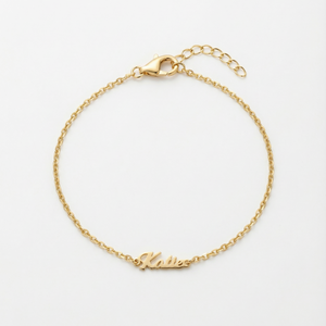 The Tiny Script Nameplate Bracelet