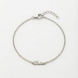 The Tiny Script Nameplate Bracelet