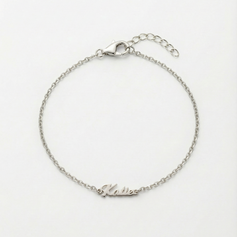 The Tiny Script Nameplate Bracelet
