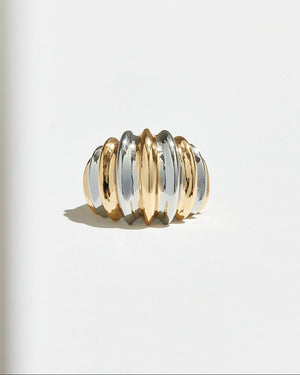 THE TWO TONE CRESCENT RING