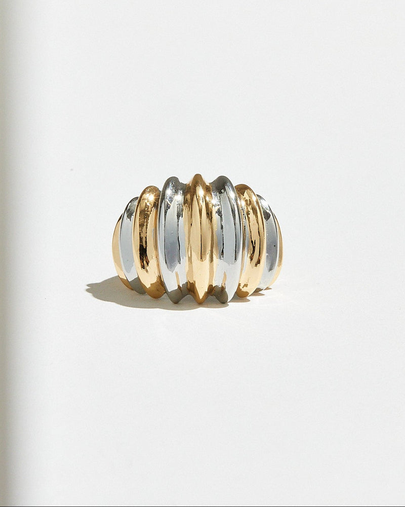 THE TWO TONE CRESCENT RING