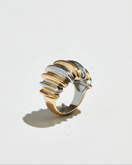 THE TWO TONE CRESCENT RING