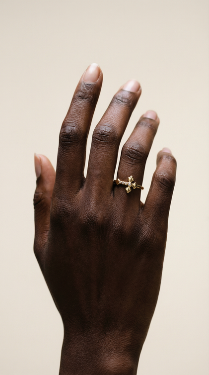 THE PAVE CROSS RING