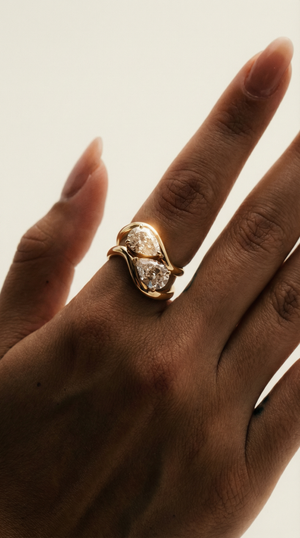 The Pear Stone Ring (Set of 2)