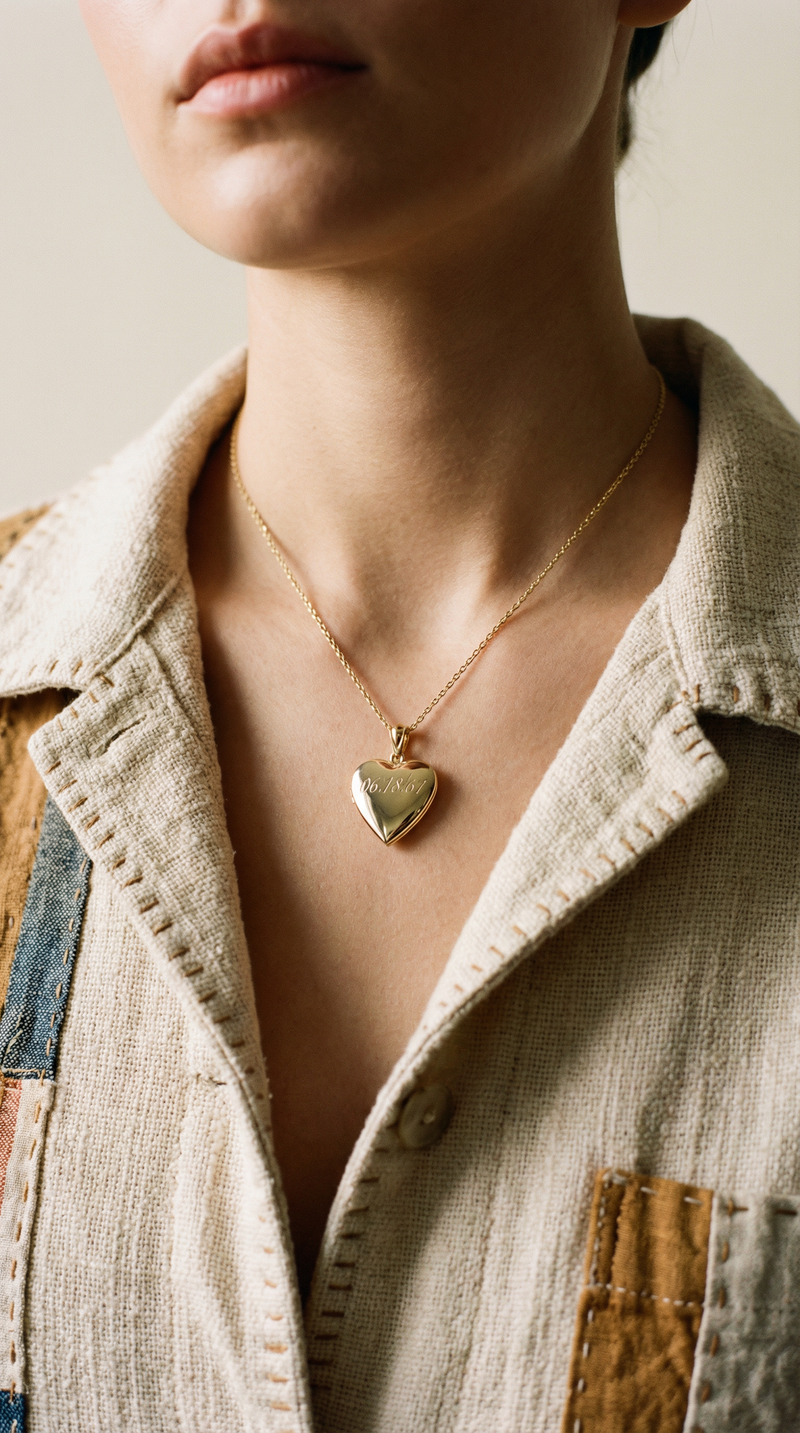 The Engraved Puff Heart Locket