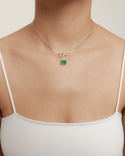 THE SOLITAIRE EMERALD NECKLACE