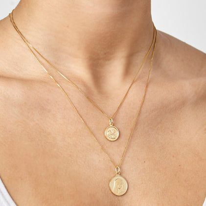 The Tiny Round Disc Angel Necklace - The M Jewelers