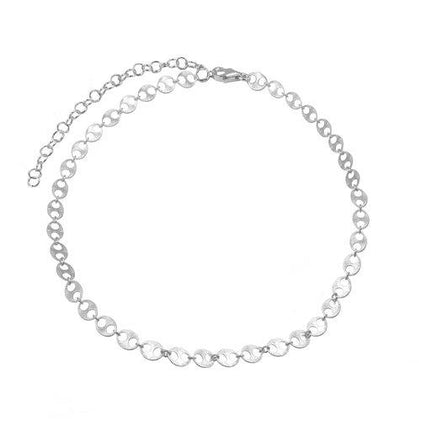silver dainty choker necklace