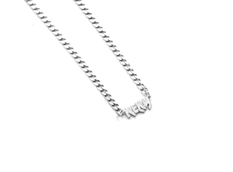 silver camden nameplate choker necklace