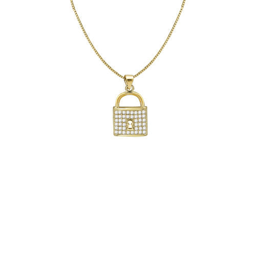 THE PAVE' PENDANT LOCK NECKLACE
