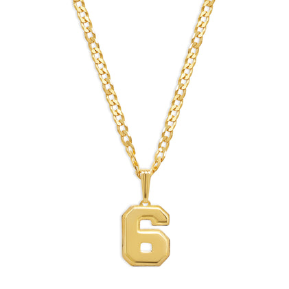gold number pendant necklace