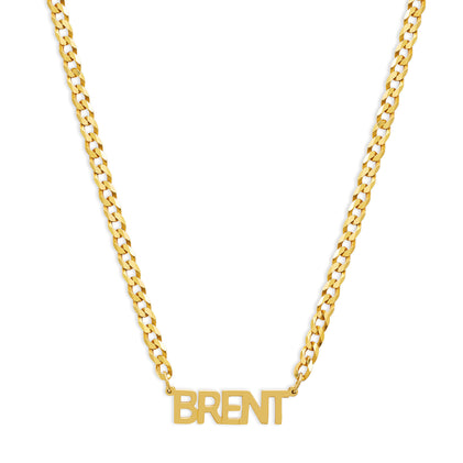 curb chain nameplate necklace
