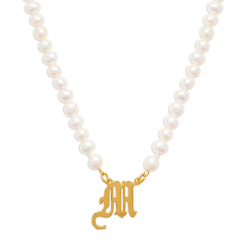 pearl necklace with initial letter