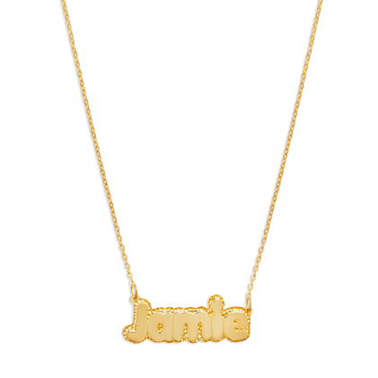 bubble nameplate necklace