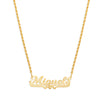 nameplate necklace with heart