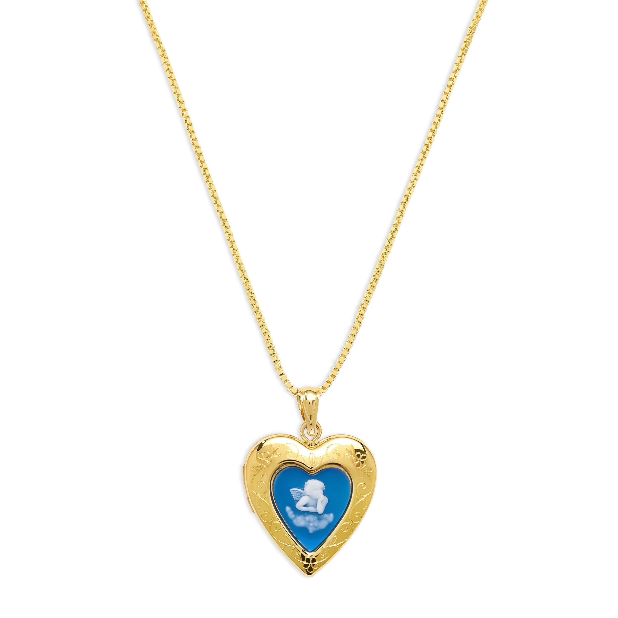 White Lab-Created Sapphire Angel Wings Heart Locket in Sterling Silver |  Zales Outlet