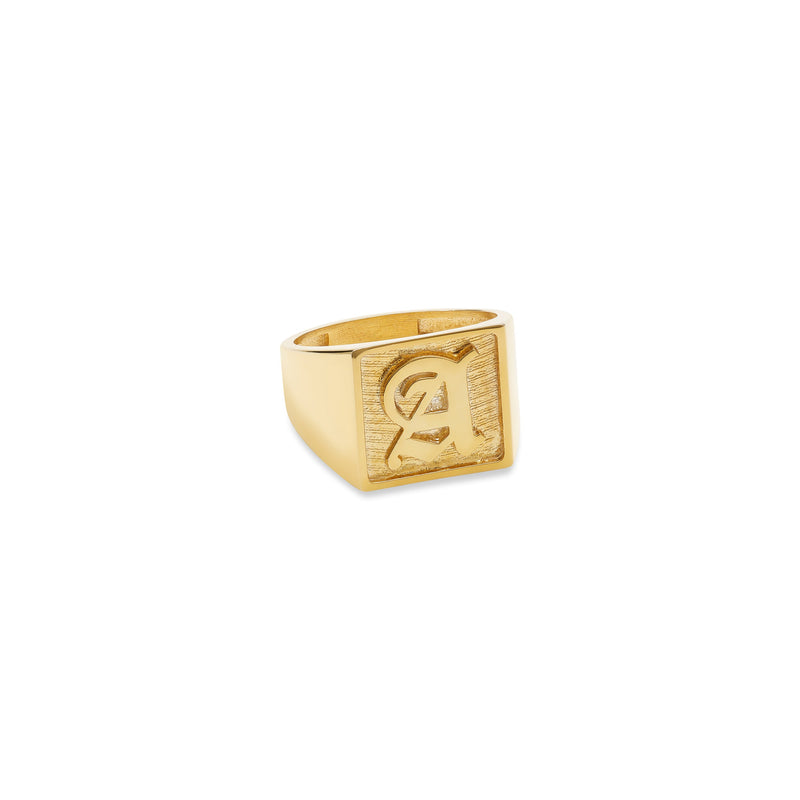 THE OLD ENGLISH SQUARE SIGNET RING