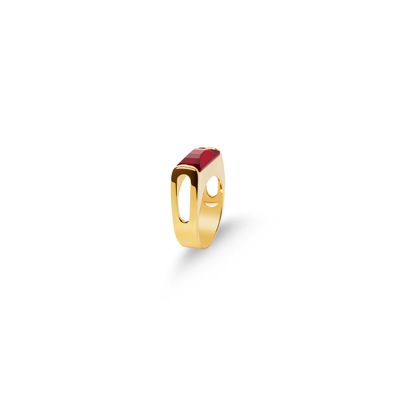 ruby colored brothers cocktail ring