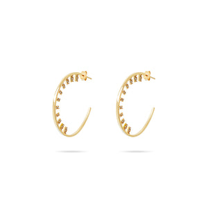 gold bar hoop earrings