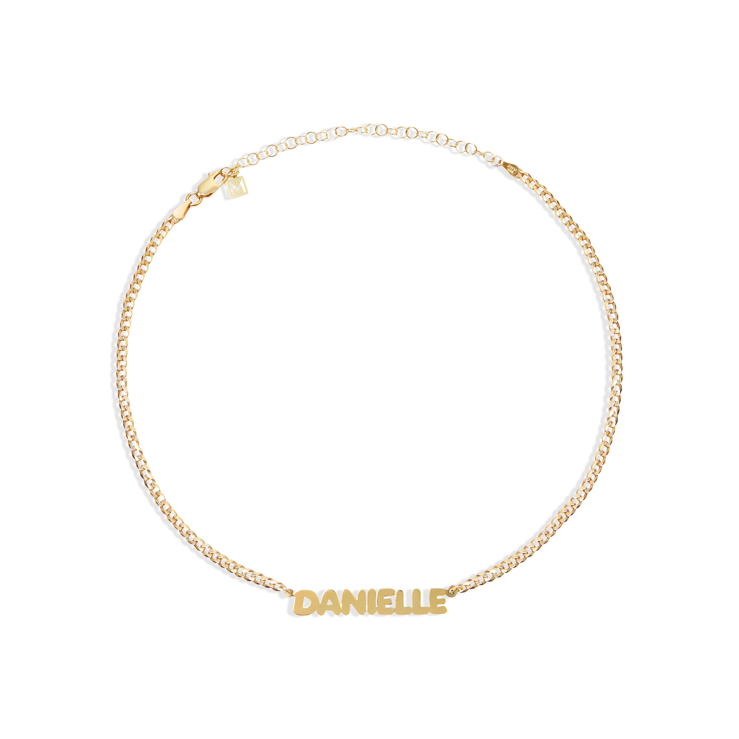 THE BUBBLE LETTER CURB CHAIN NAMEPLATE NECKLACE