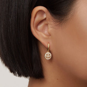 THE SMILE PAVE' HUGGIE EARRINGS