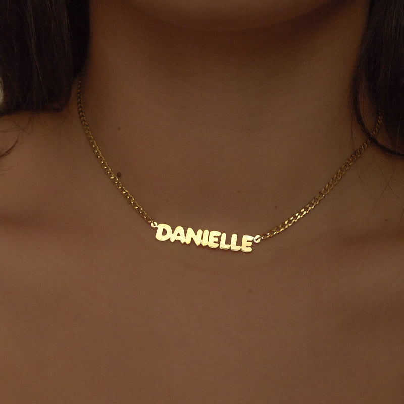 bubble letter name necklace