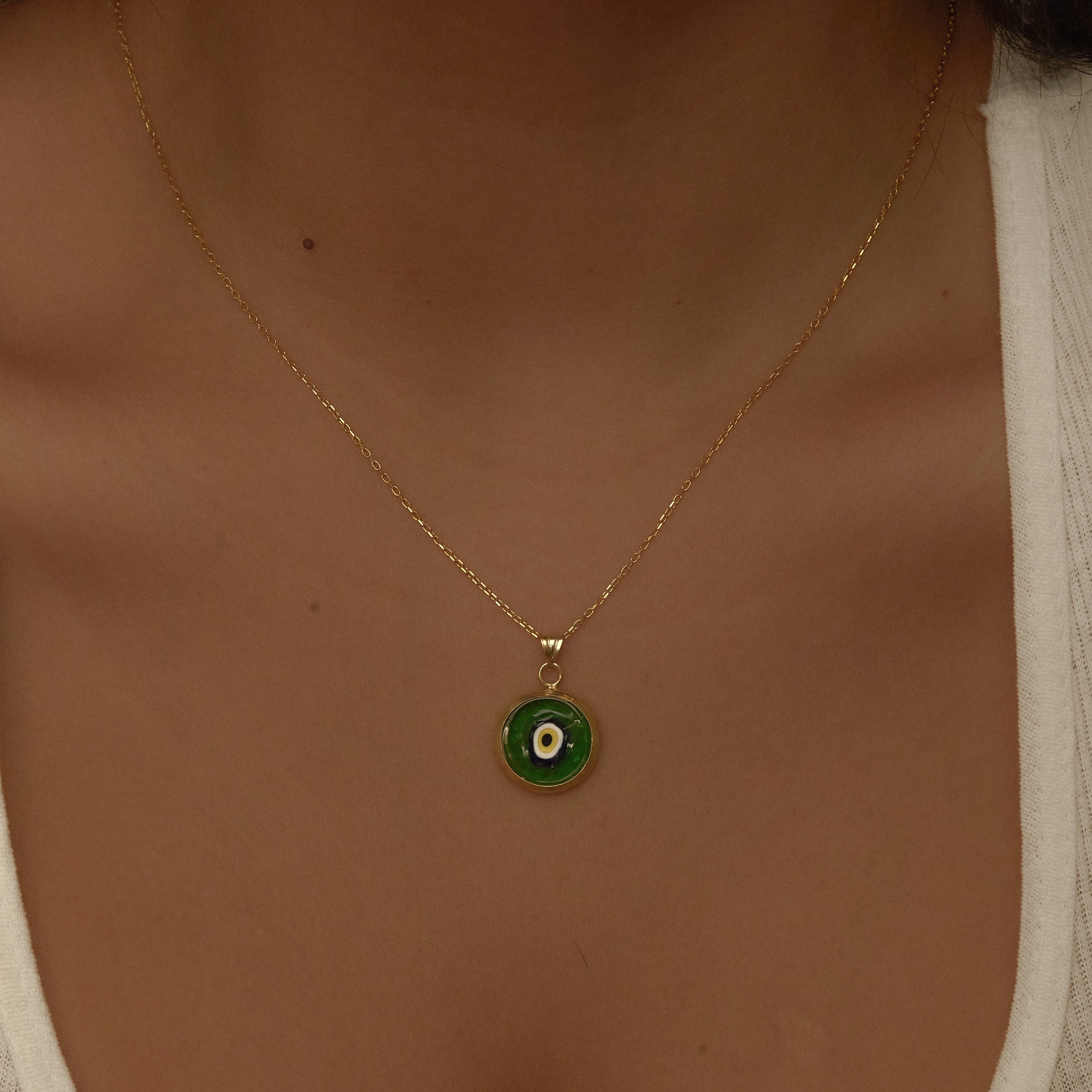 Green Evil Eye Necklace - The M Jewelers