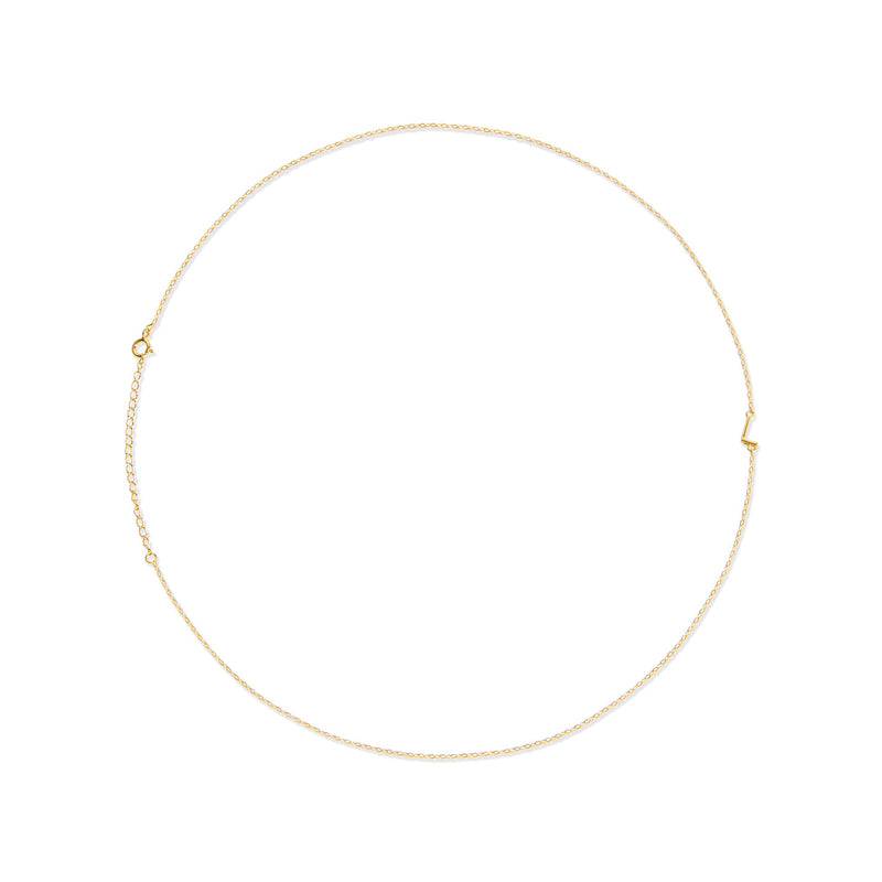 gold l letter chain necklace