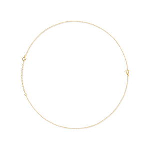 gold v letter chain necklace