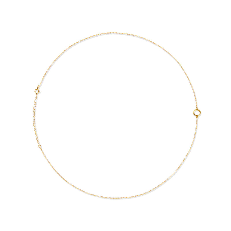 gold o letter chain necklace