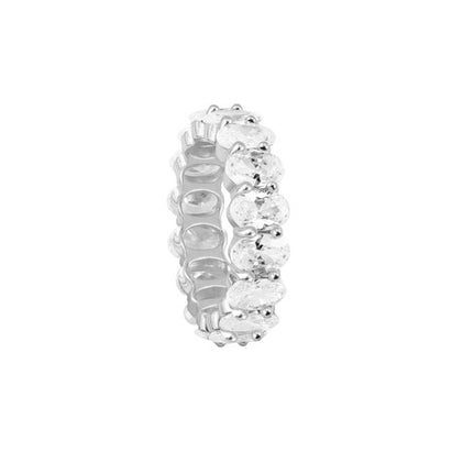 silver oval eternity band