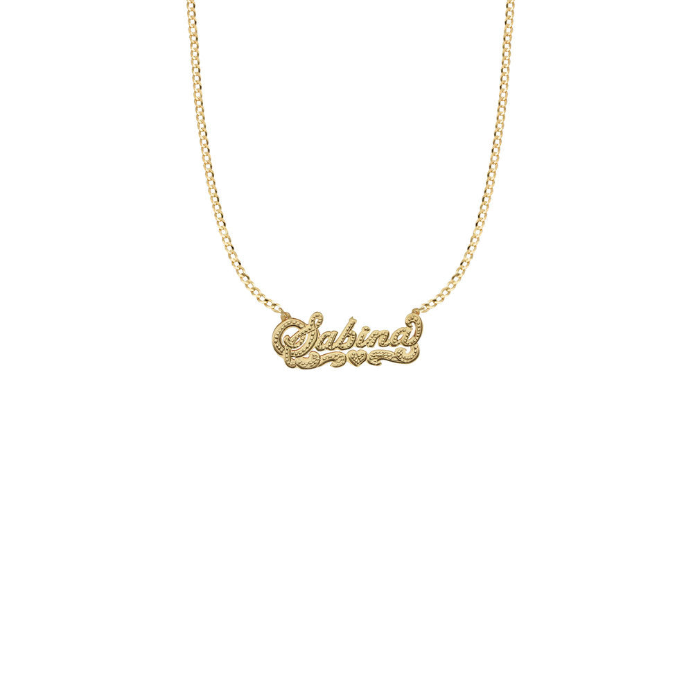 Name necklace gold store double plated