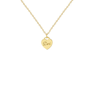 gold engraved heart necklace