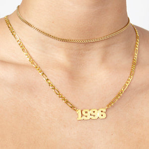gold choker with curb chain
