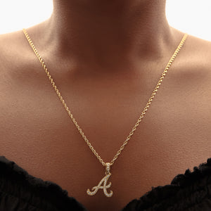 Atlanta Braves Large Iced Out Pendant Necklace