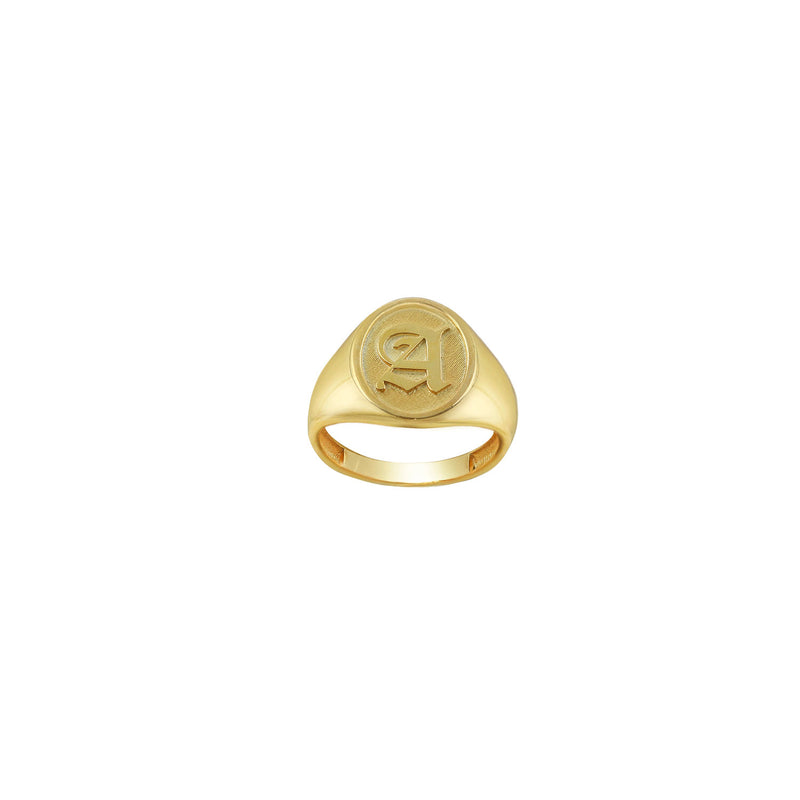 GOLD OLD ENGLISH OVAL SIGNET RING