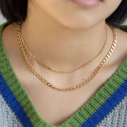 THE DOUBLE CURB CHAIN LAYERING NECKLACE (CHAPTER II BY GREG YÜNA X THE M JEWELERS)