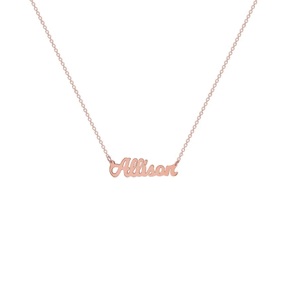 Gold necklace with sales name plate