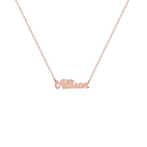 rose gold name plate necklace