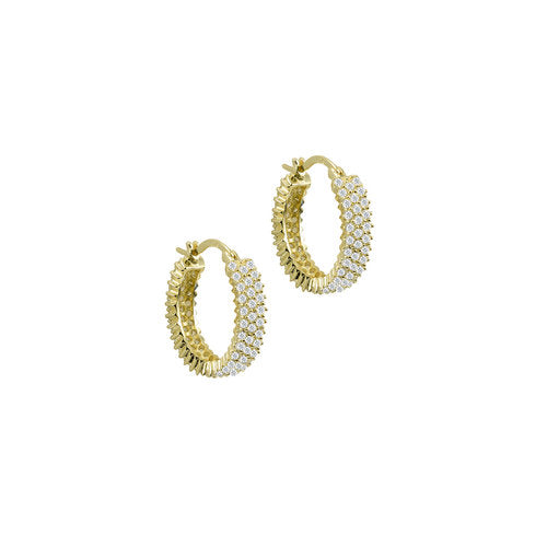 THE THREE ROW PAVE' HOOPS