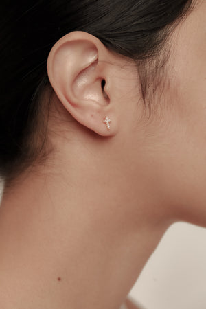 small cross stud earring
