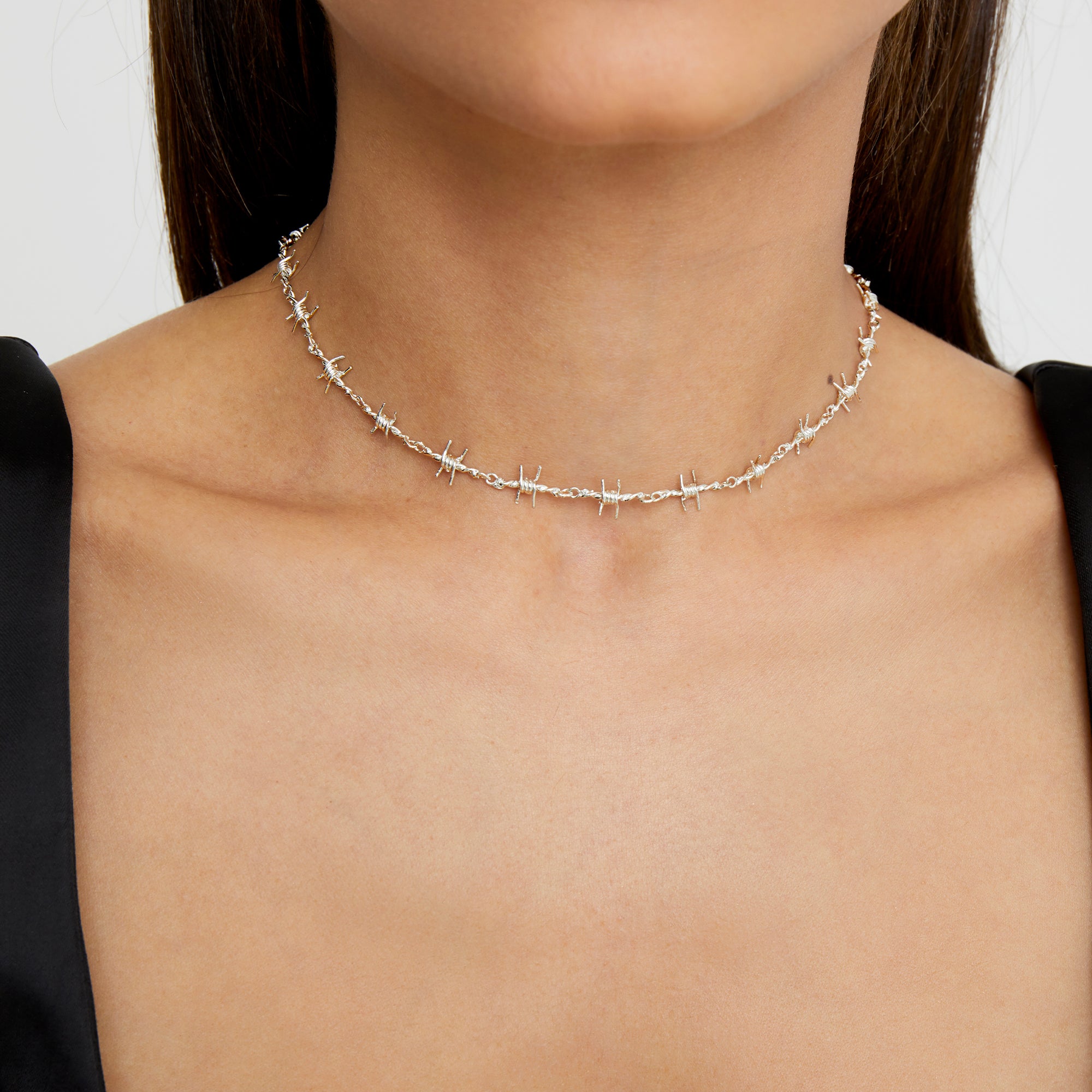 Iced Barbed Wire Chain in White Gold – The GLD Shop