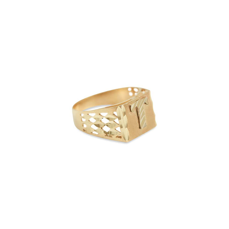 10K Initial Letter Square Block Ring – Jason's Jewelry Creations