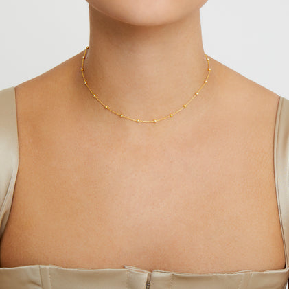 gold ball choker necklace