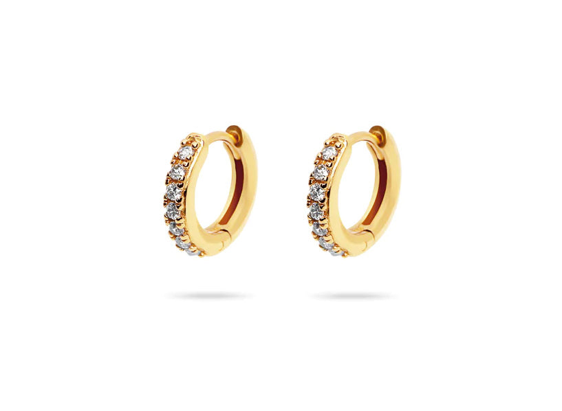 Mini Pave Huggie Earrings - The M Jewelers